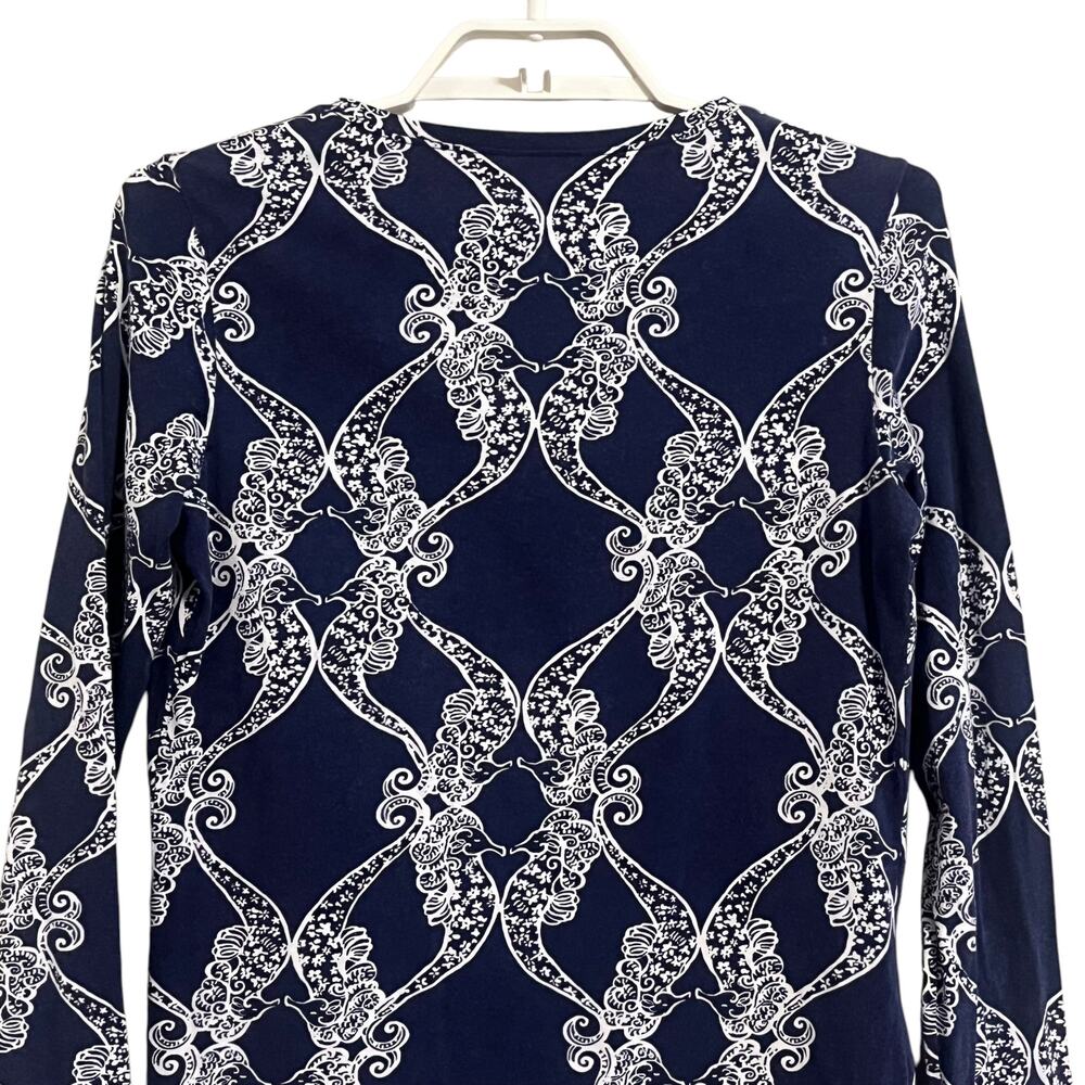 Lilly Pulitzer Jodie Bright Navy MS Behave Long Sleeve Top - Picture 5 of 8